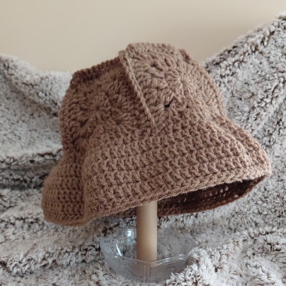 Handmade Crochet Brown Bucket Hat
